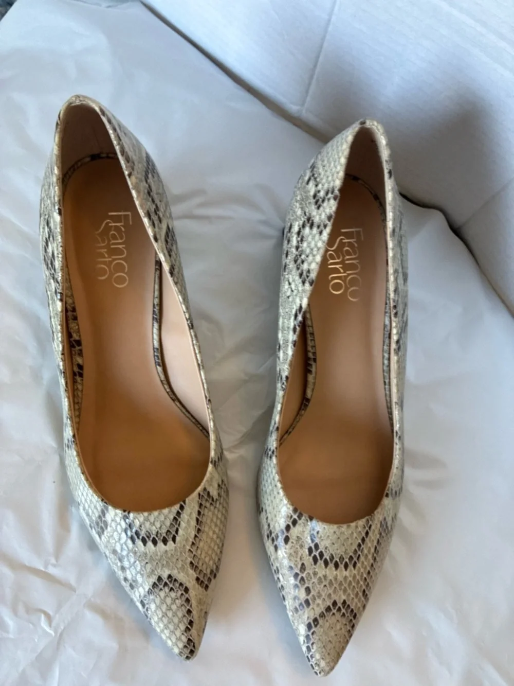 FRANCO SARTO pump romi gray snake print Sz 8.5